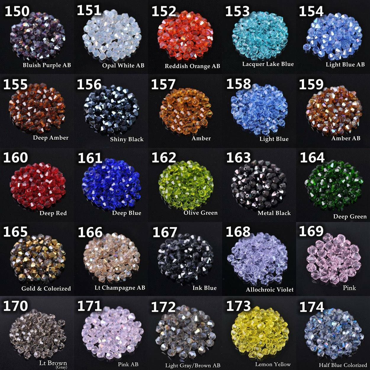 Wholesale 1000pcs 4mm Small Bicone Faceted Crystal Glass Loose Spacer Beads lot