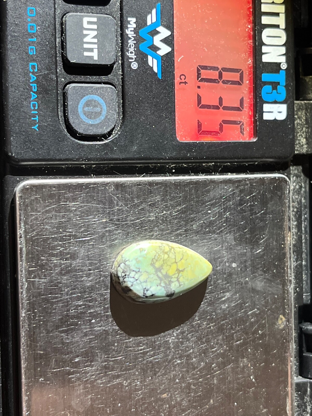 Tree Frog Variscite mine 8.35 ctw pear tear drop Cabochon NV, USA