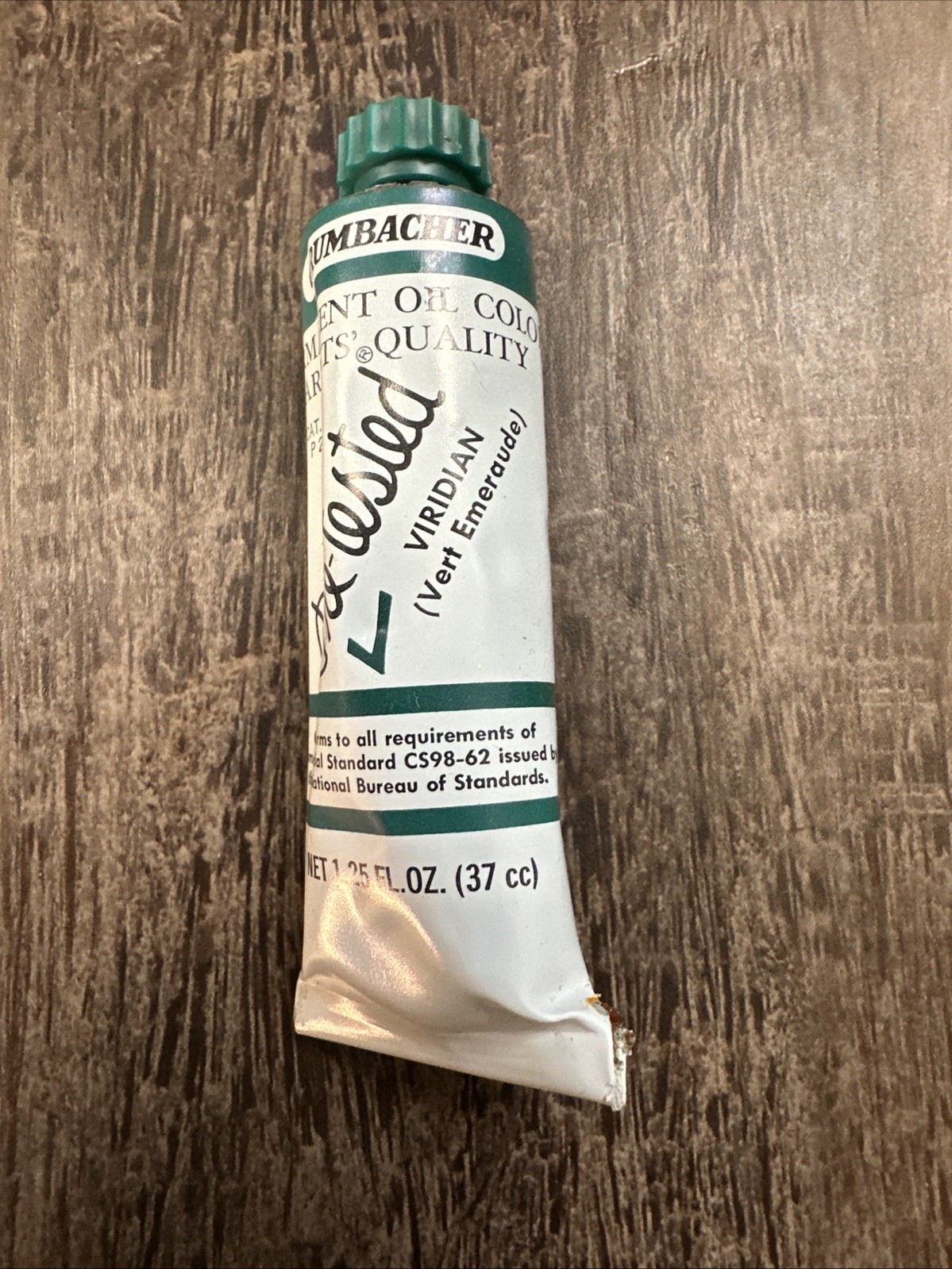 Grumbacher Pre-Tested Permanent Oil Paint Set of 3 Crimson Blue Viridian Green