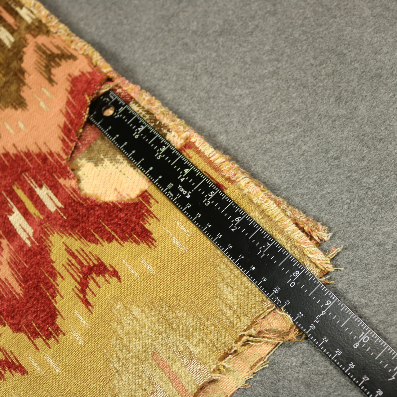 Geometric Earth Tone Chevron Striped Upholster Fabric Red Green Gold 56″x56″