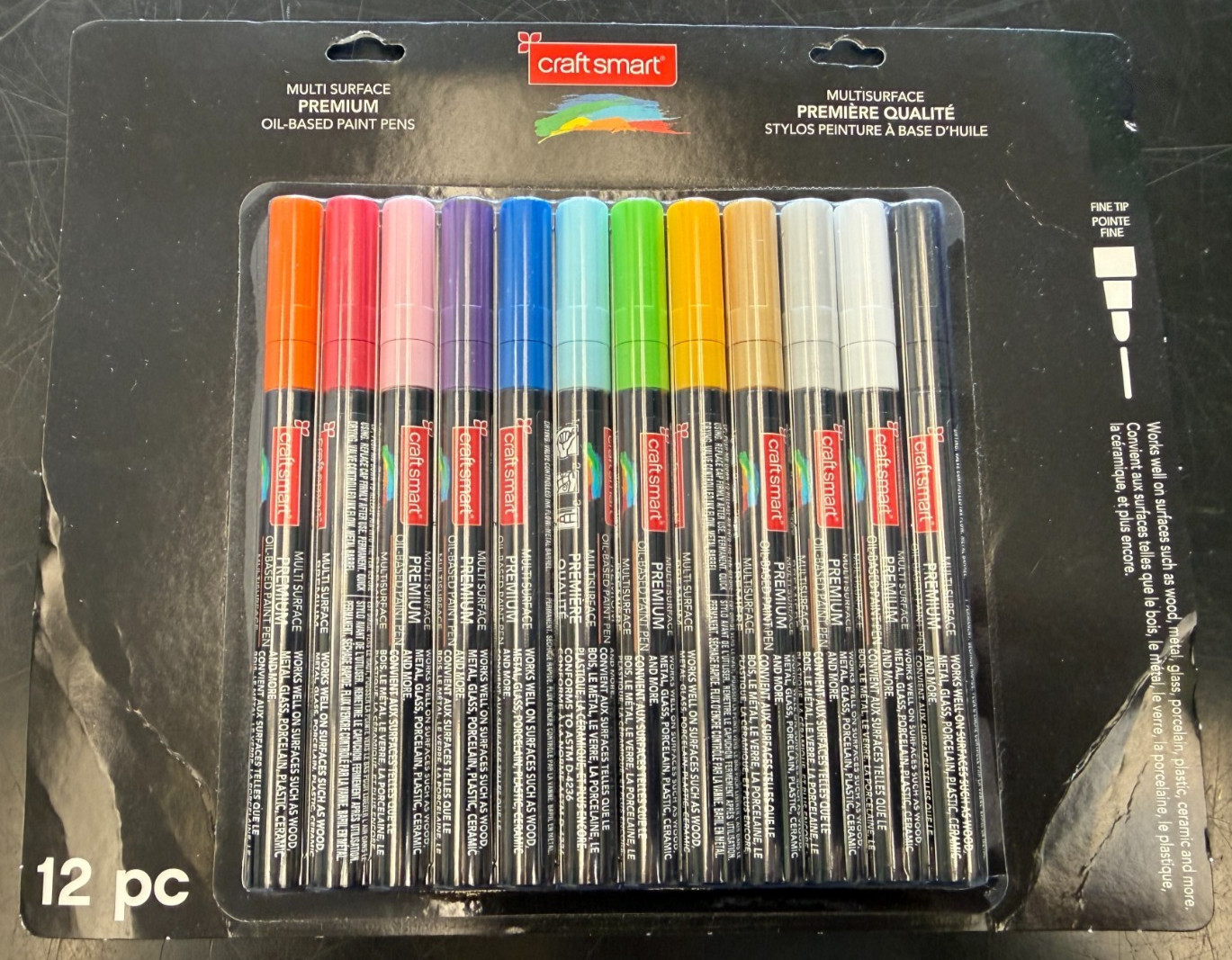 Brand New – Craft Smart Premium Fine Tip Oil-Based Paint Pens – 12 Asstd Colors