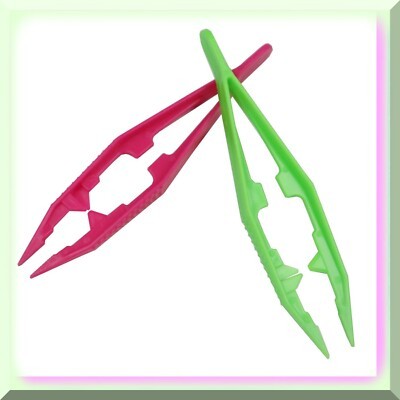 Colorful Plastic Beads and Tweezers Set for Jewelry Making