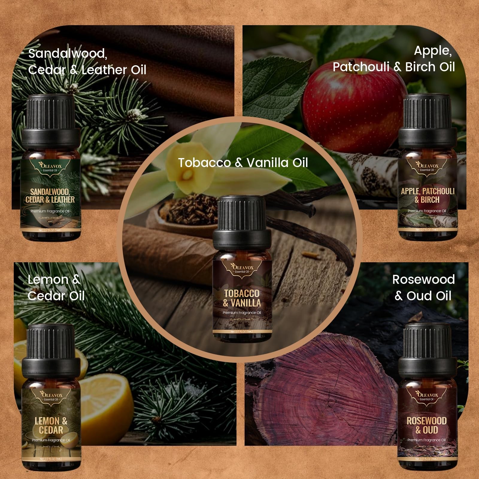 Men Essential Oils Set, Gift For Father, Masculine Fragrance Oils Blends For