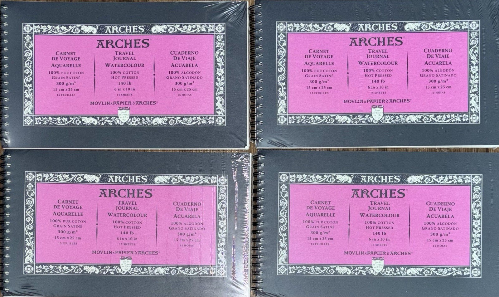 Arches 10×6 Travel Journal Watercolour Hot Pressed Paper NEW 60 Sheets Paint Art