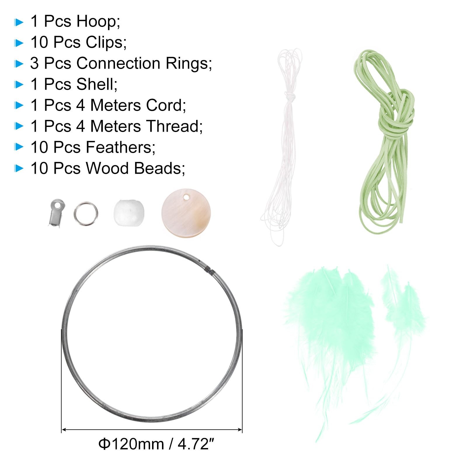 PATIKIL DIY Dream Catcher Kit, Making Supplies Wall Mint Green