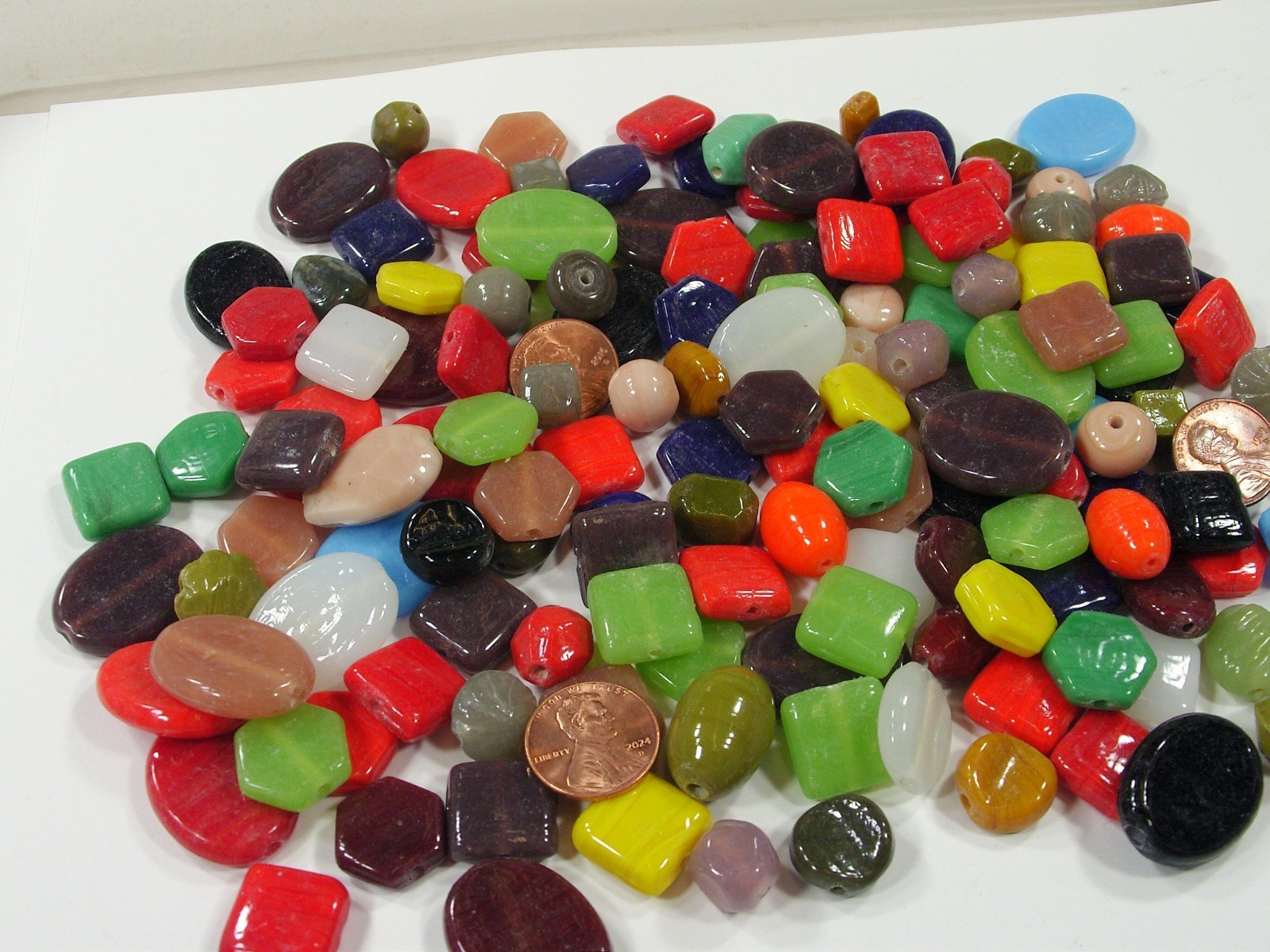 2 Pounds Assorted Shapes and Sizes India Handmade Multicolor Glass Beads (A-9) ⭐