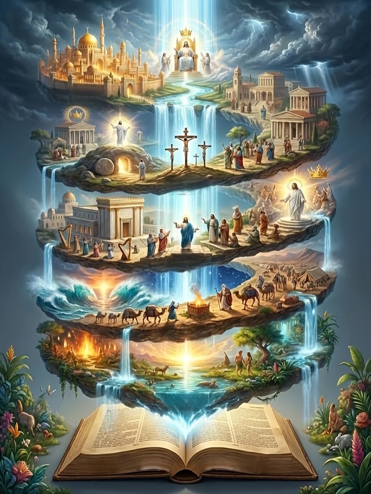 Religious Diamond Painting Kits for Adults, Bible Story 5D DIY Full Drill Diamon