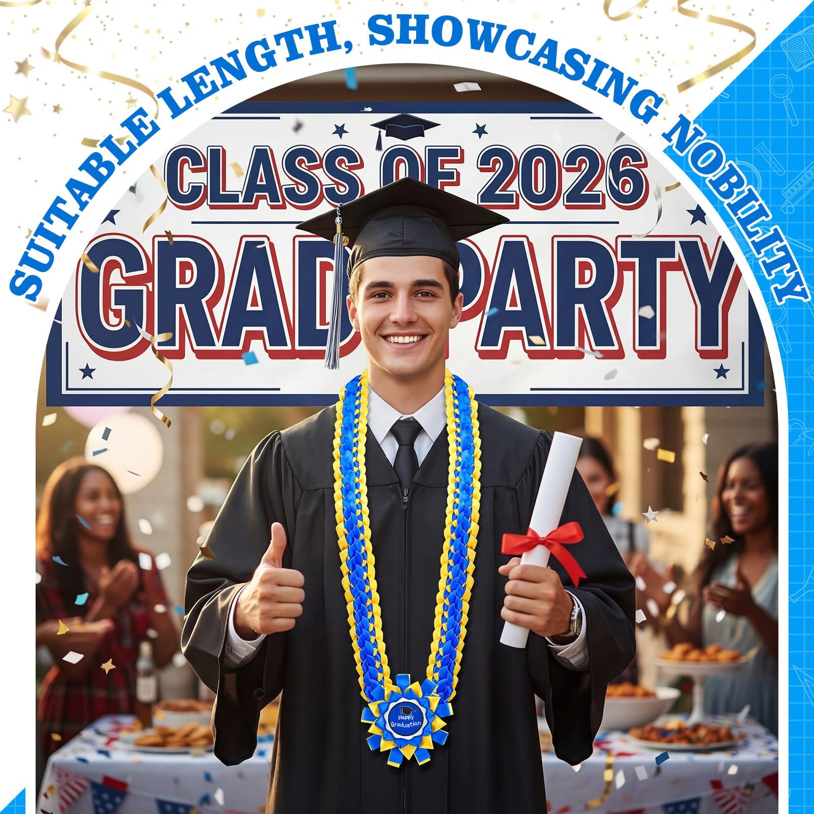 2026 Graduation Money Lei Braided Ribbon Class Of 2026 DIY Cash Gift 47.24 In