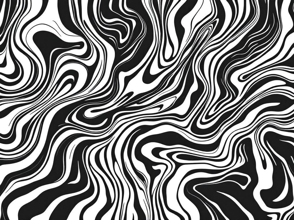 Abstract Fluid Continuous Line Pattern Wall Art Reusable Plastic Stencil – St…