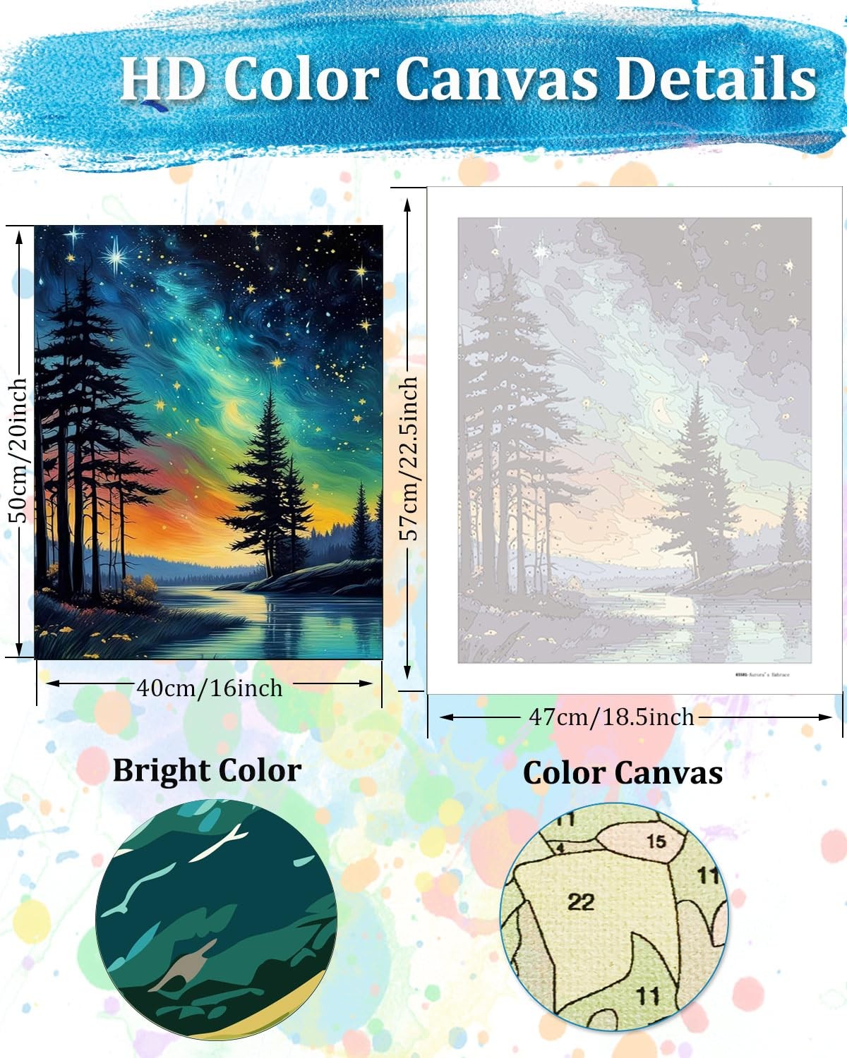TOCARE Aurora Paint by Numbers Kit for Adults,Aurora Borealis Adult Paint by …