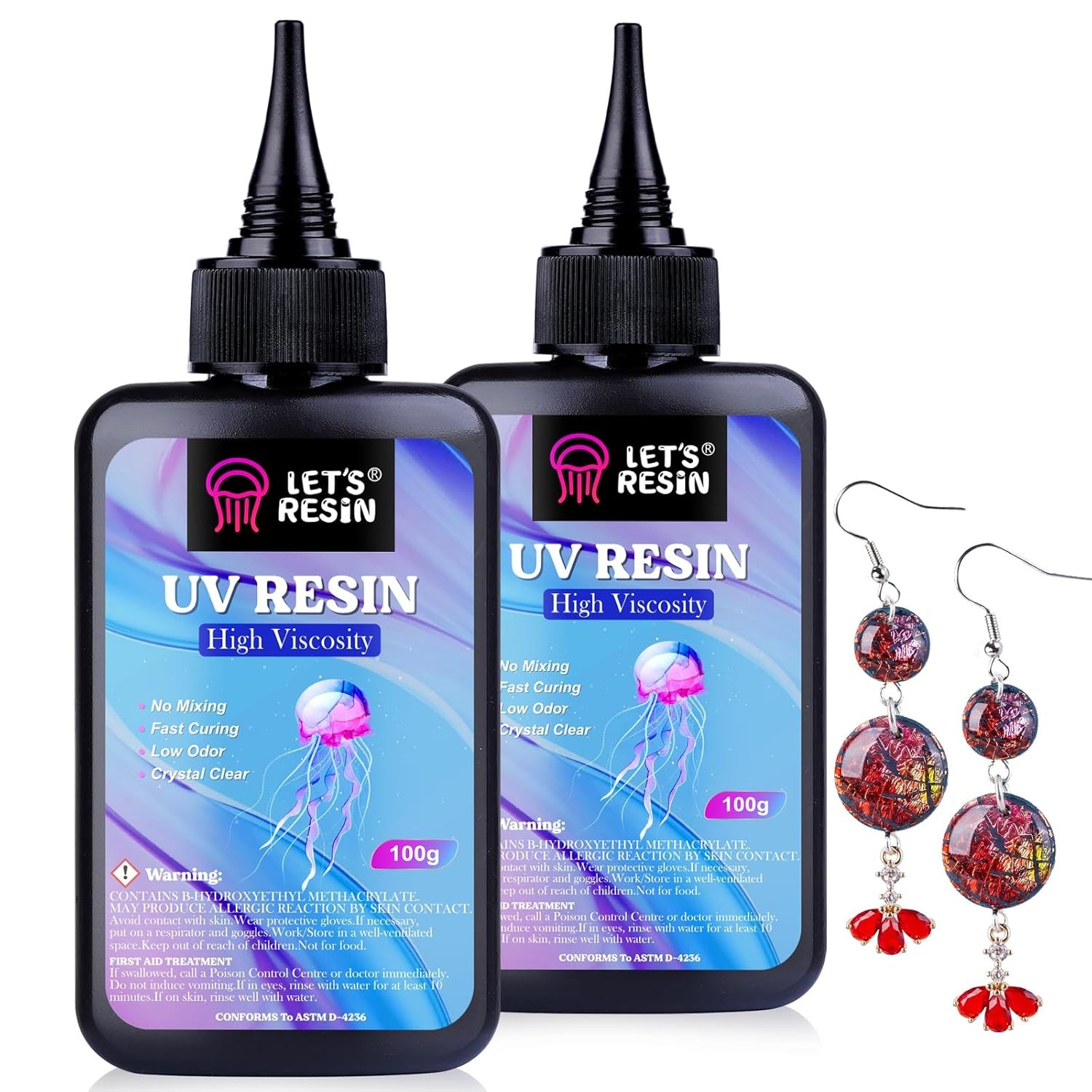 LETS RESIN UV Resin,200g High Viscosity Crystal Clear Thick UV Resin Kit,