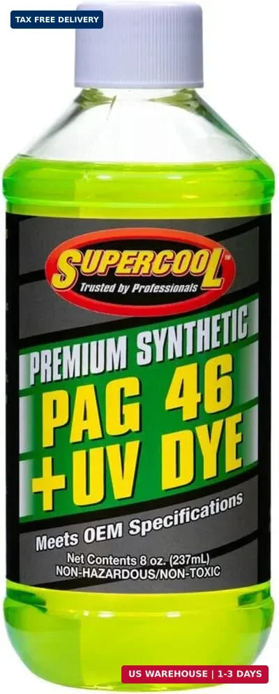 Universal A/C Compressor Oil with UV Dye – High Viscosity – 8 Oz PAG Lubricant