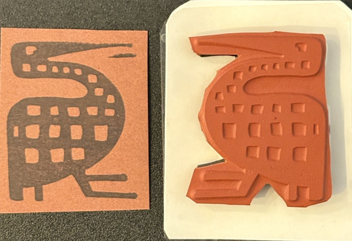 MJ Barber Abstract Tribal Bird Cling Rubber Stamp