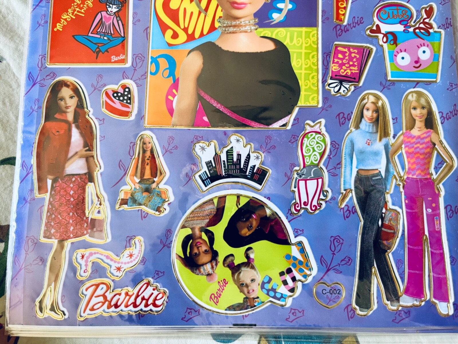 10 Sheets of Barbie & Things Stickers 8″ X 10″ Sheet purple