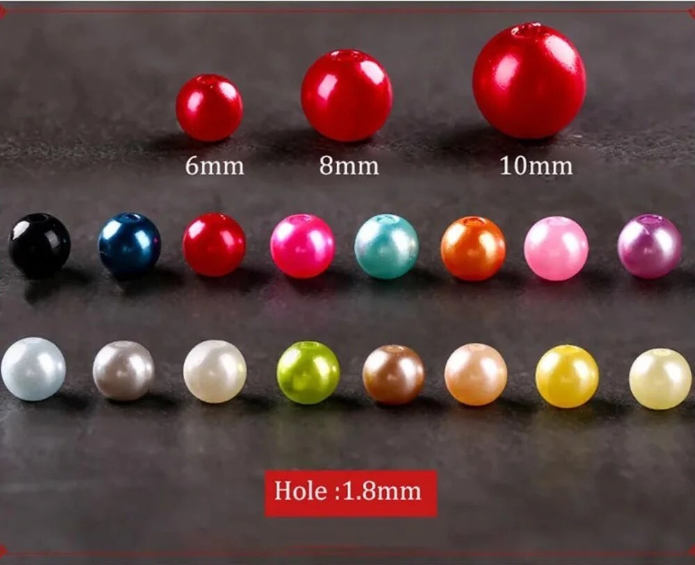 GLASS PEARL BEADS ROUND 3/4/6/8/10/12mm 50x100x300x400x500x1000 Jewelry Making