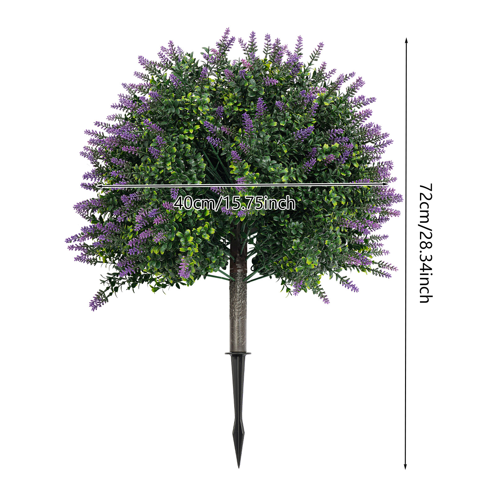 2 Pack Artificial Lavender Plants Outdoor Indoor Fake Flowers with Ground Spikes