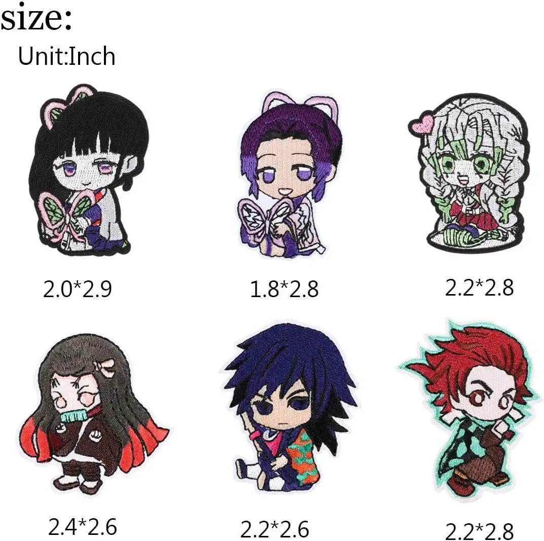 19 Pieces Anime Patches Embroidered Applique Sew on Iron multicolor