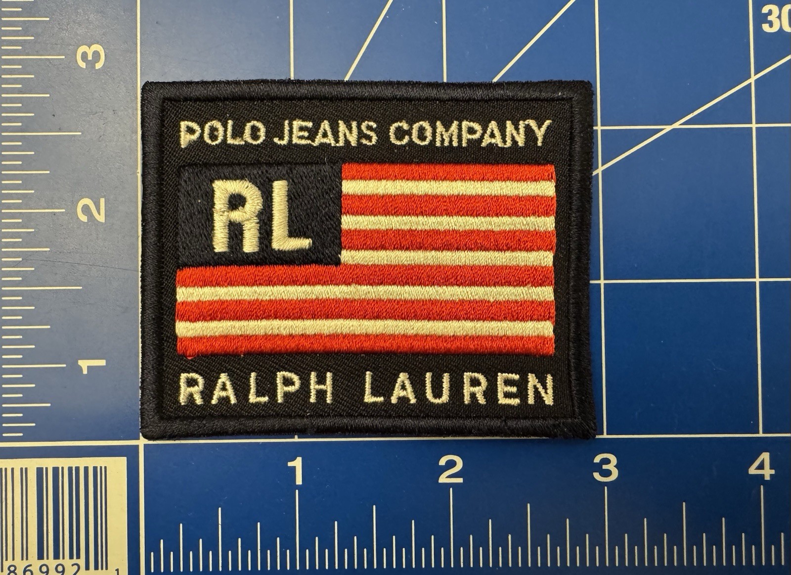 Ralph Lauren Polo Jeans Company Embroidered Flag Patch Mint New Old Stock RL