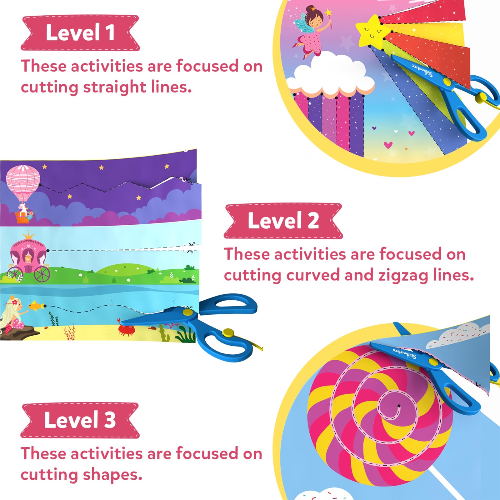 Scissor Skills Activity Book – Snip Snip, 25 Fun Cutting & Creative Activitie…