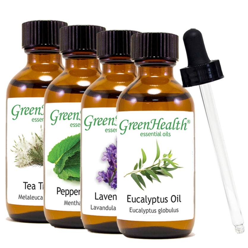 GreenHealth Most Popular 2 fl oz Essential Oils with Glass Dropper – 10+ Options