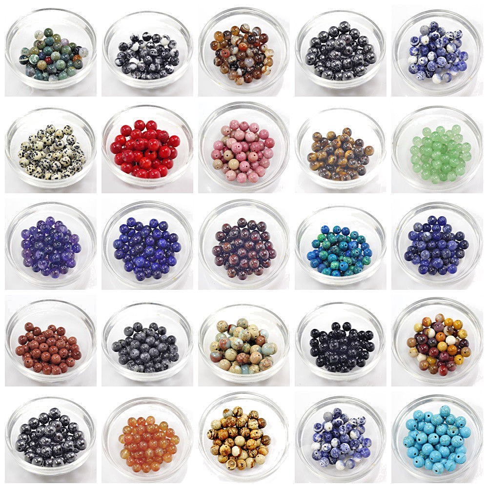Natural Gemstone Beads lot Smooth Round Loose Bead 100pcs 4mm 6mm 8mm 10mm 12mm