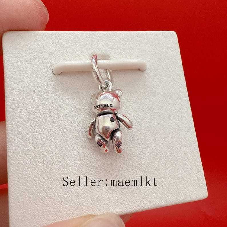 New 925 Sterling Silver Movable Teddy Bear Dangle Charm,792986c01