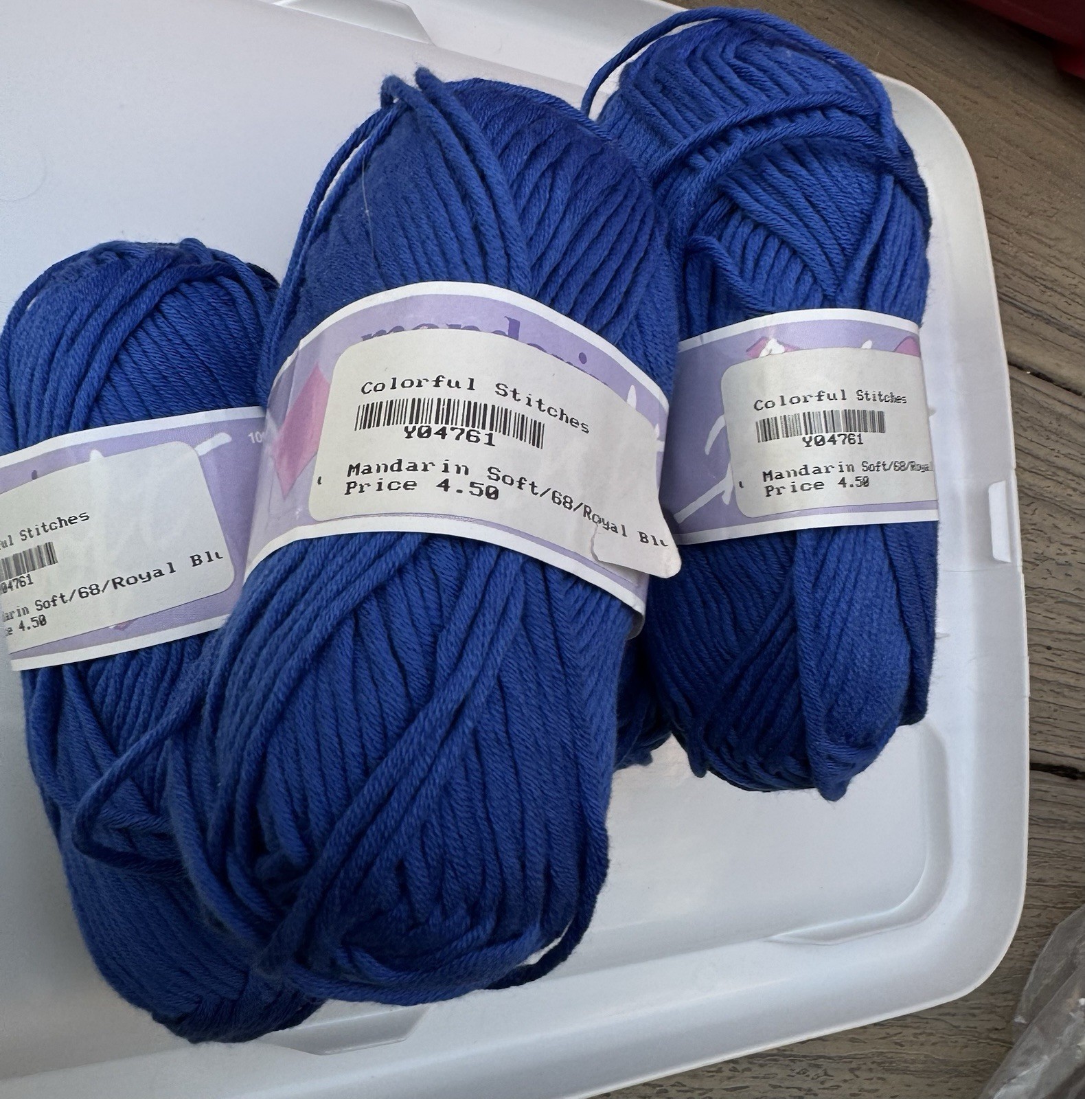 Lot of 5 Sandnes Garn Mandarin Soft Cotton Yarn, 68 Royal Blue, Y04762 discount