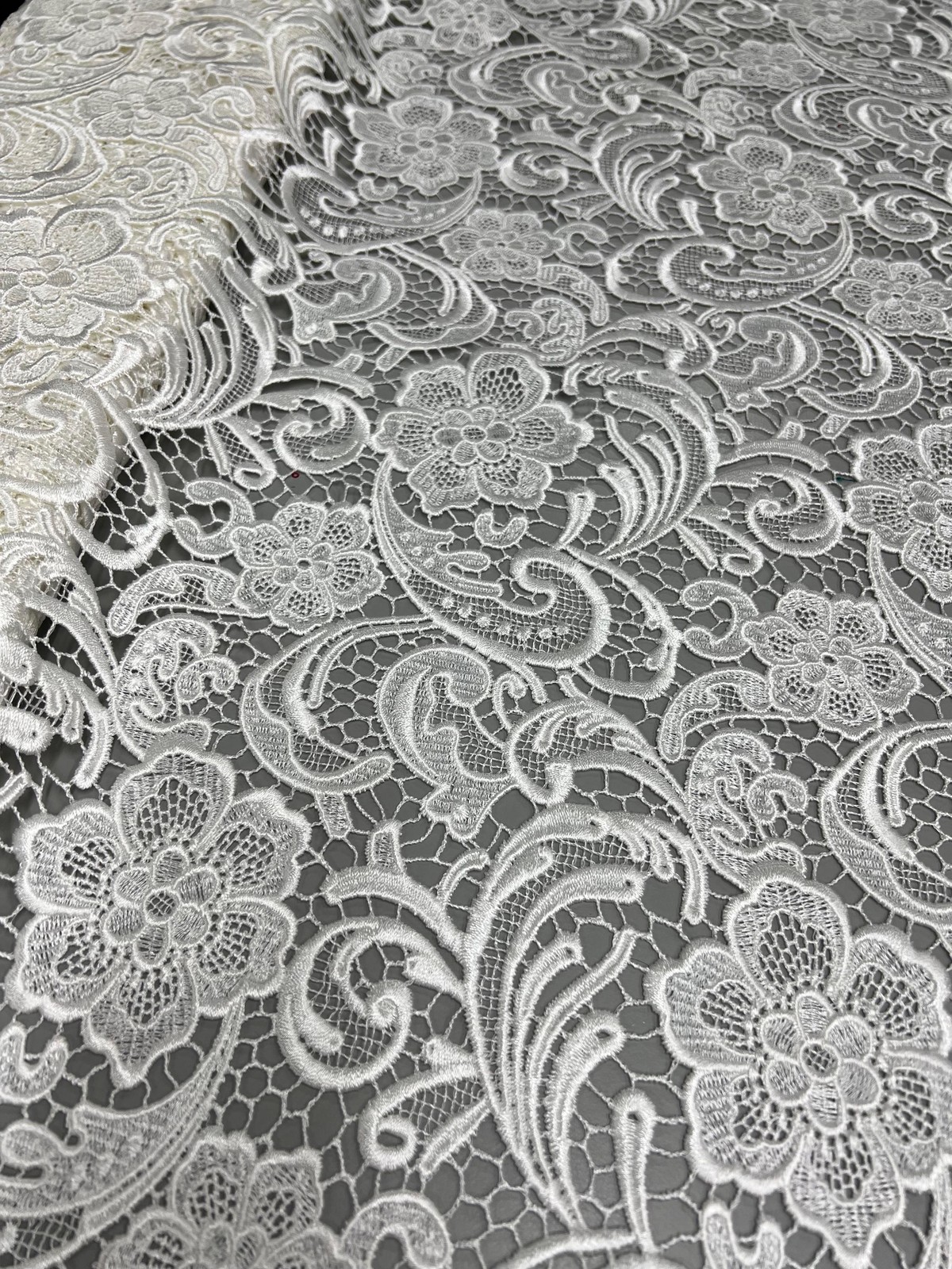 Maggie LIGHT IVORY Guipure Venice Heavy Lace Fabric by the Yard