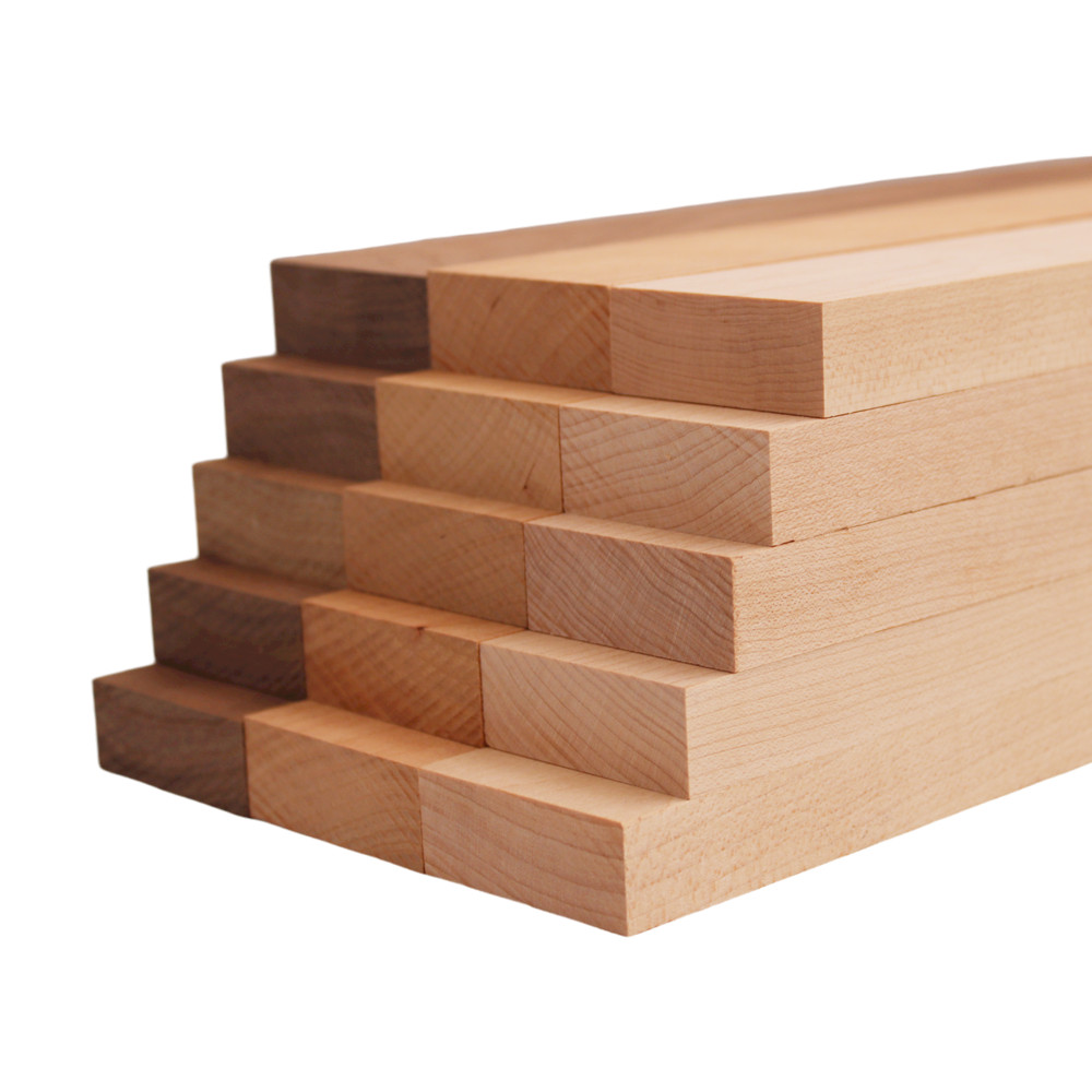 Domestic Variety Pack 5 Walnut, 5 Maple and 5 Cherry Boards – 3/4″ x 2″ (15Pcs)