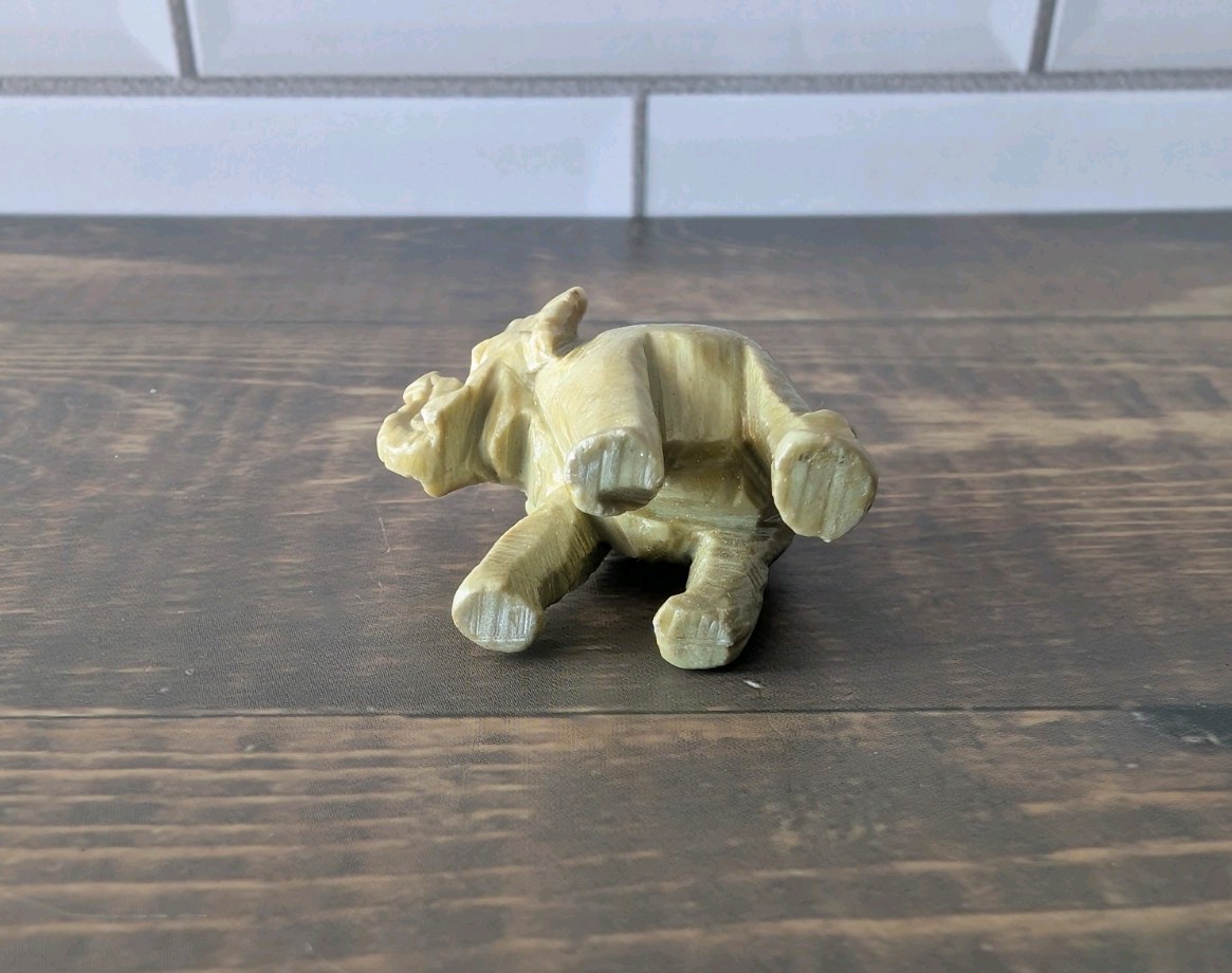 Vingtage hand Carved Elephant Charm Pendant w/ Hanging Loop 1″