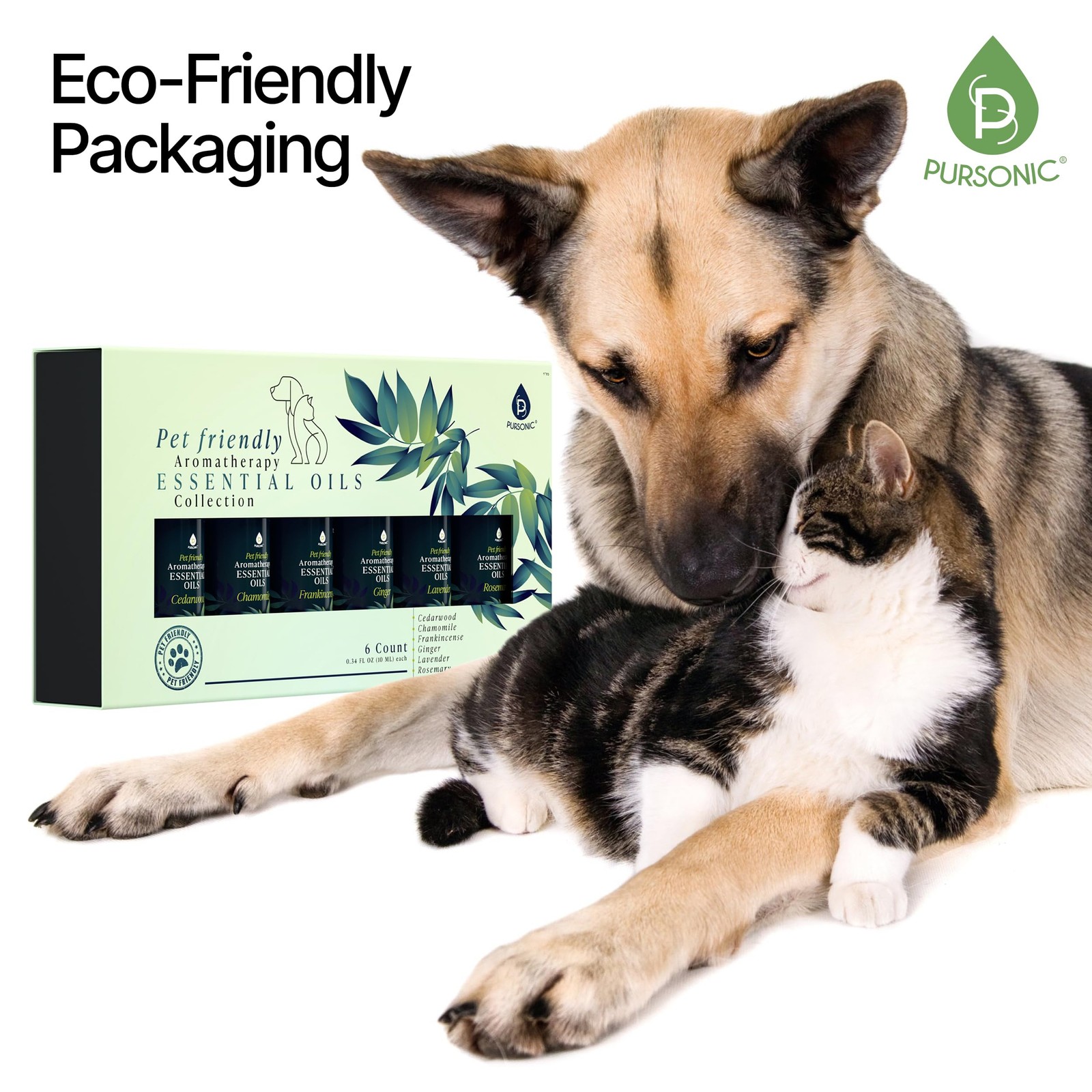 PURSONIC Pet Friendly Aromatherapy Essential Oils 0.06 Fl Oz (Pack of 6)