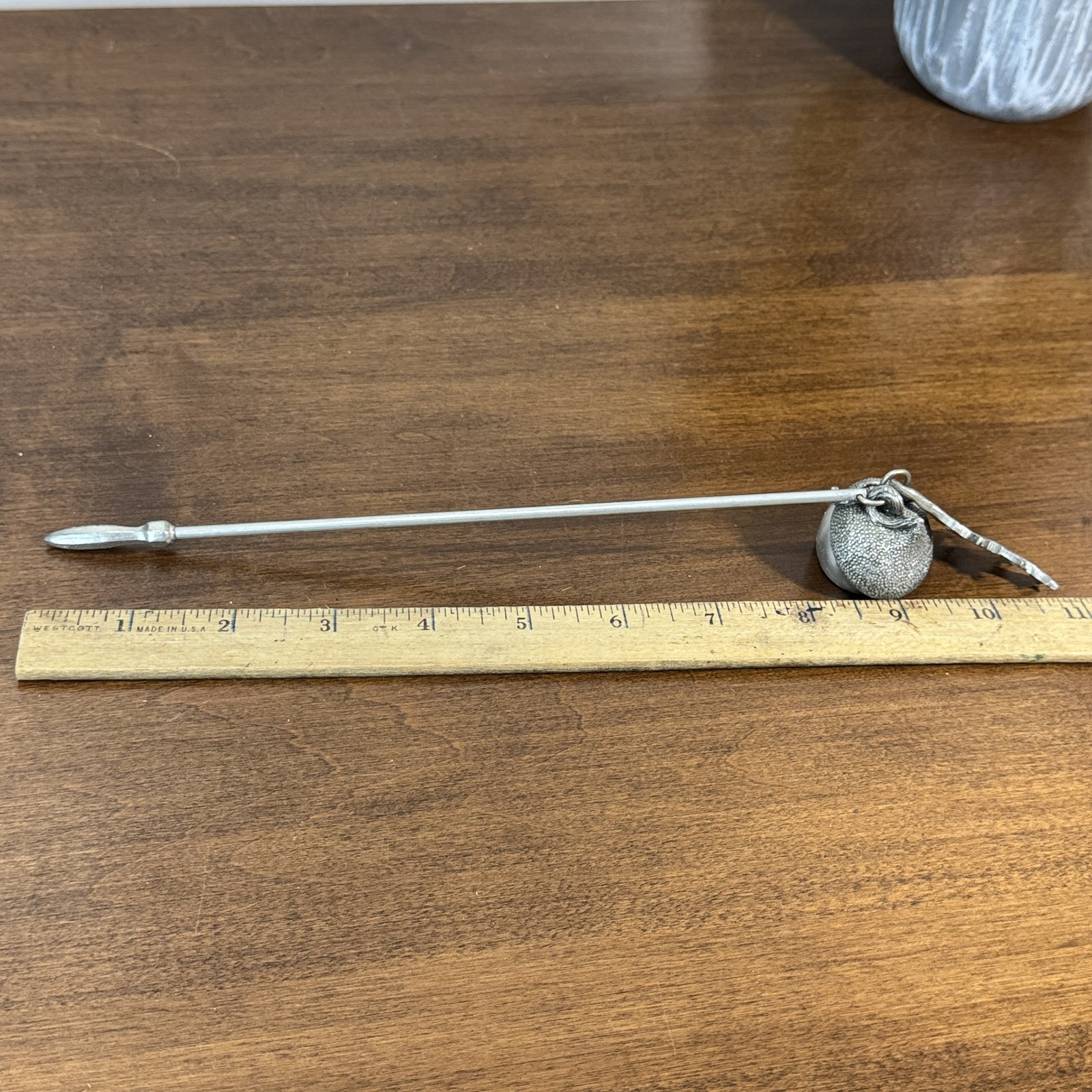 Pewter Acorn & Oak Leaf Candle Snuffer Decorative Metal Wick Extinguisher