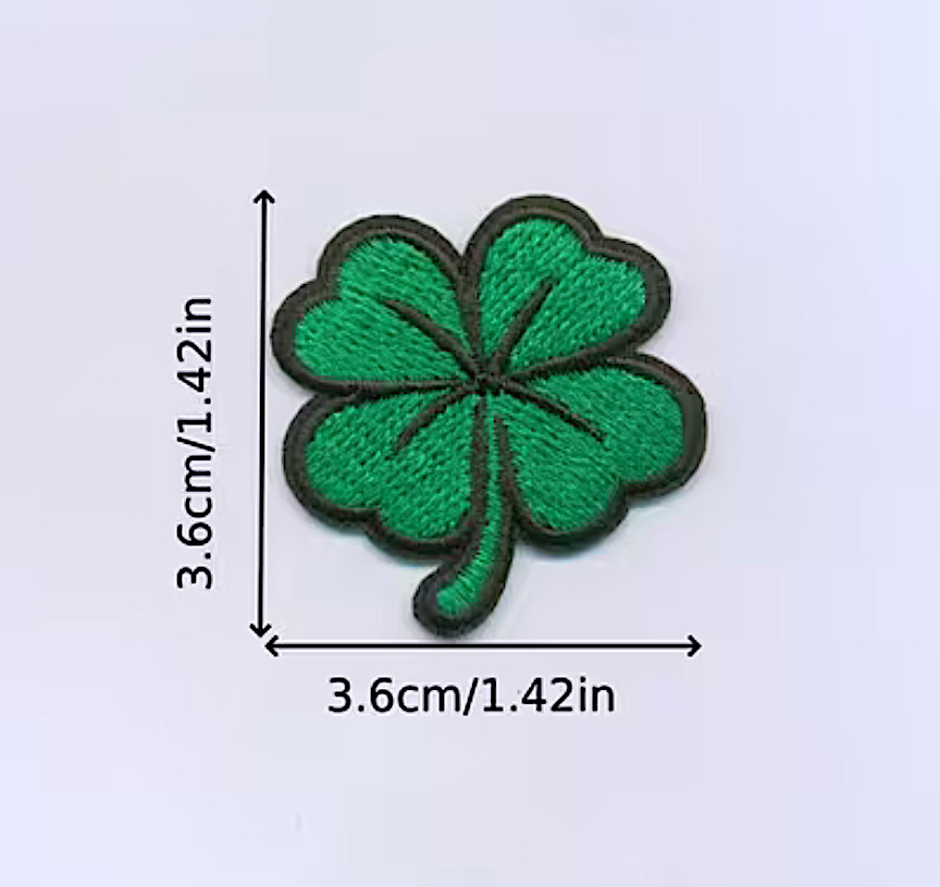Four Leaf Clover Lucky Irish Embroidered Iron On Patch