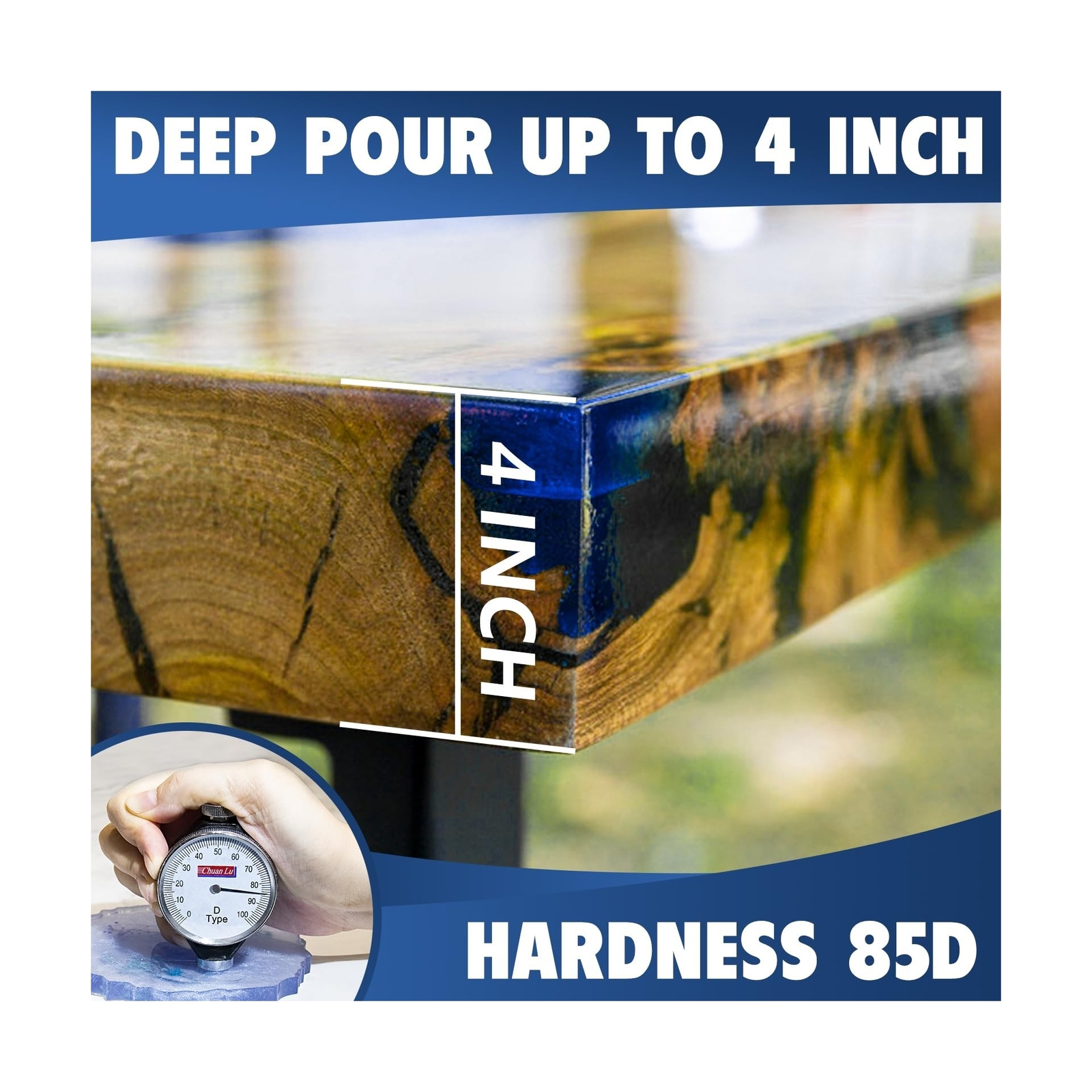 Deep Pour Epoxy Resin 3 Gallon, 2 to 4 Inch Depth Clear Epoxy Resin Kit with …