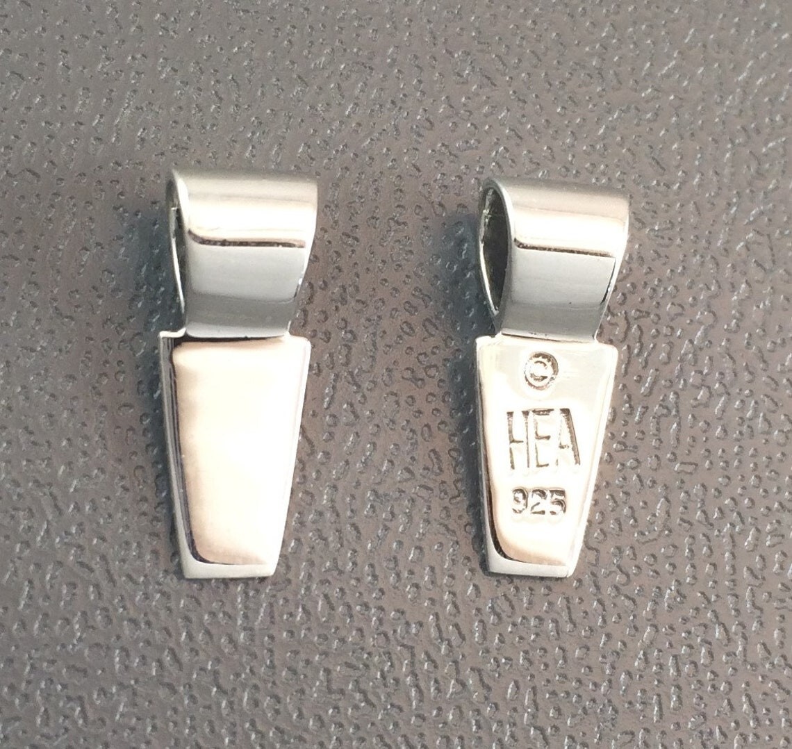 Sterling Silver Glue On Pendant Bail 6mm x 15mm .925 Highly Polished