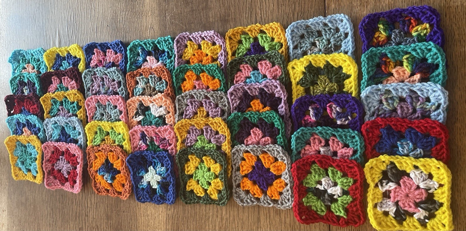 Lot Of 20 4” GRANNY SQUARES (ea Square Different) + 4 Crafting Supplies