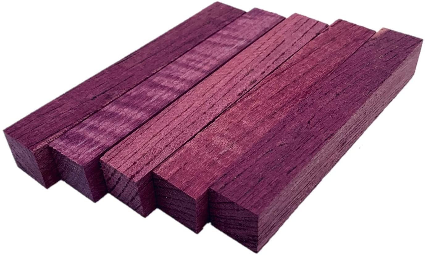 Purpleheart Pen Blanks – 3/4″ x 3/4″ x 5″ (5 Pcs)