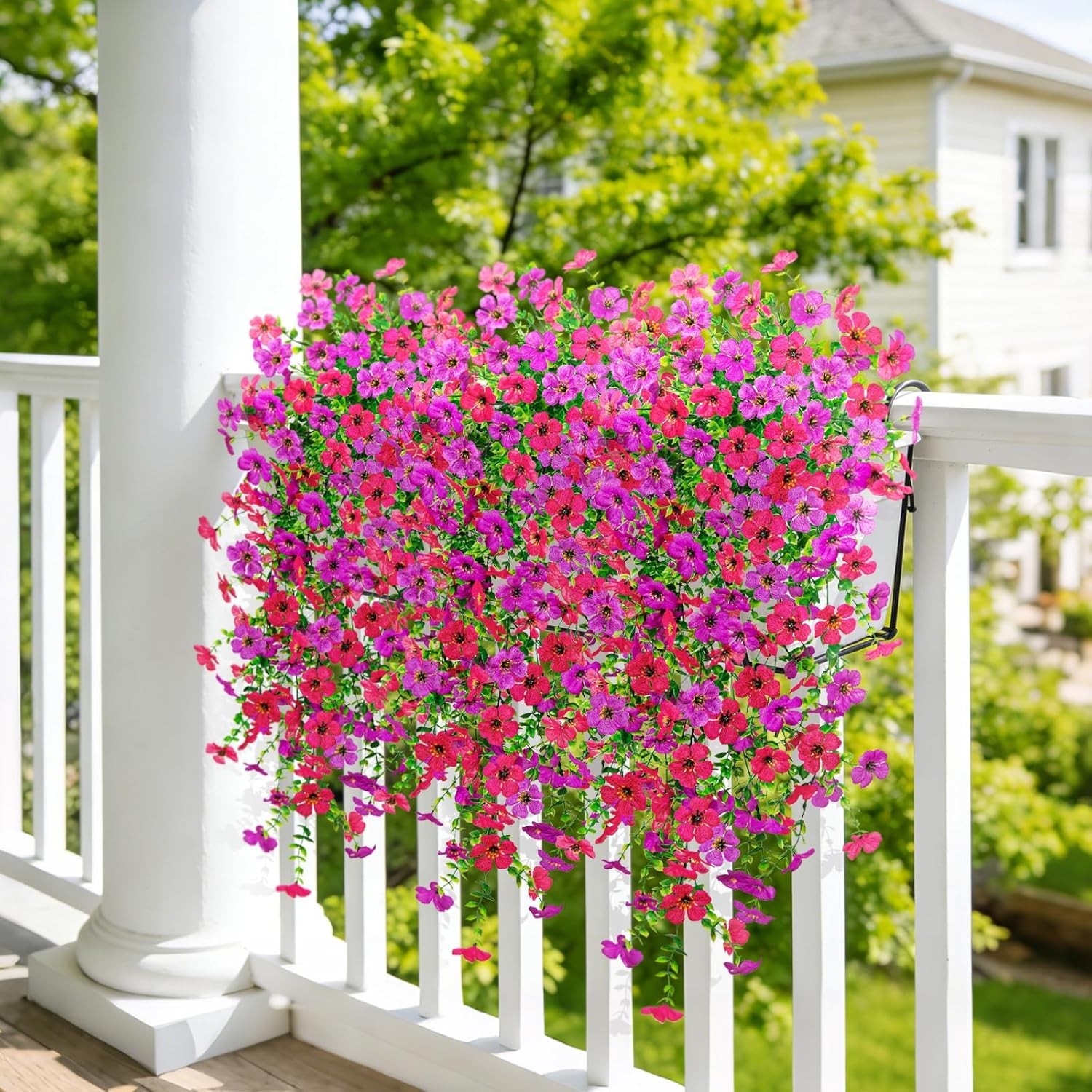 2Pcs UV Resistant Artificial Daisy Hanging Flowers Outdoor Decor