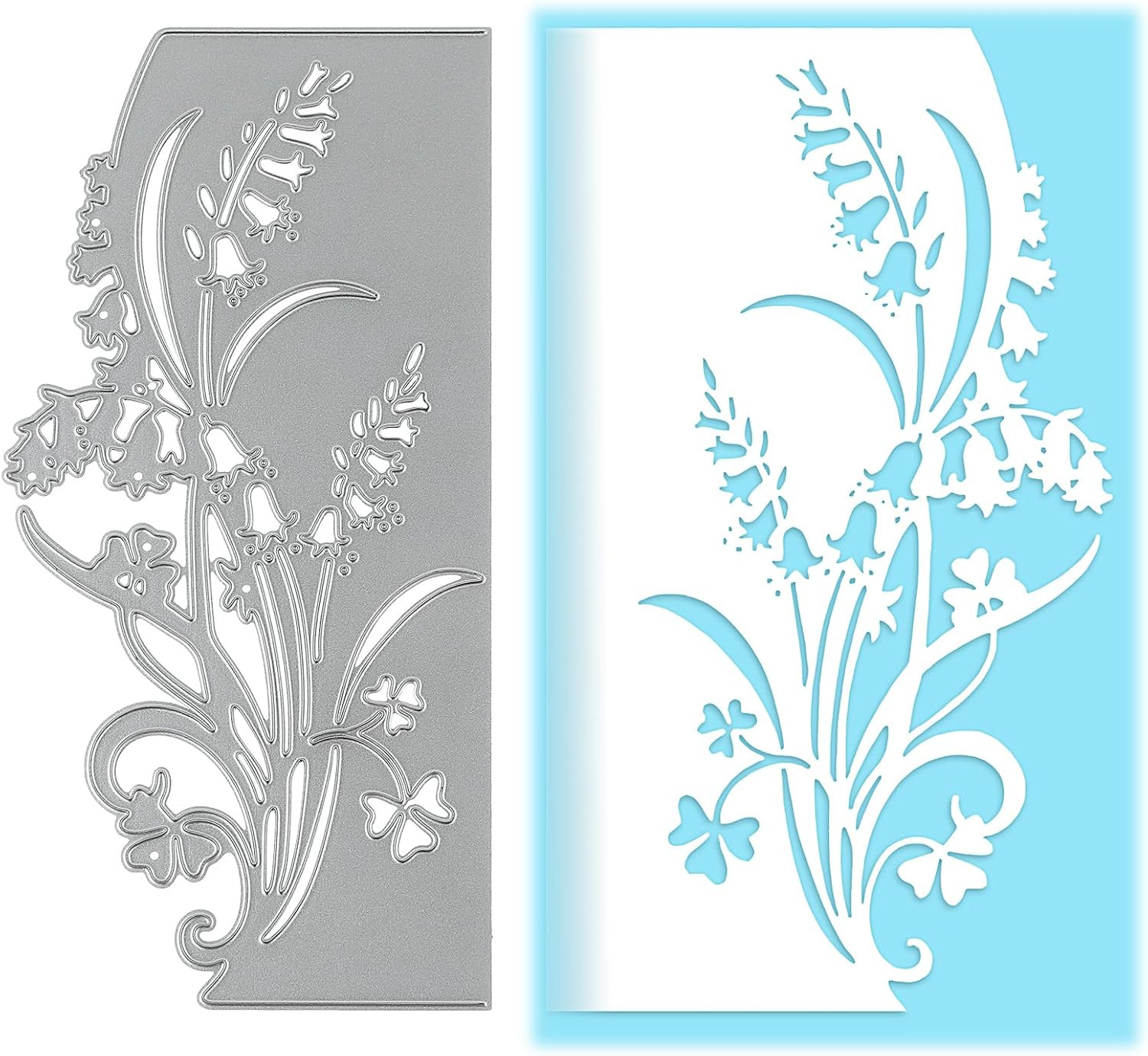 Flower Leaf Metal Die Cuts, Lily of The Valley Lace Bells Edge Cutting Dies Cut