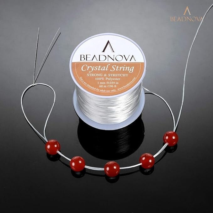 BEADNOVA 1mm Elastic Stretch Crystal String Cord for Jewelry Making Bracelet