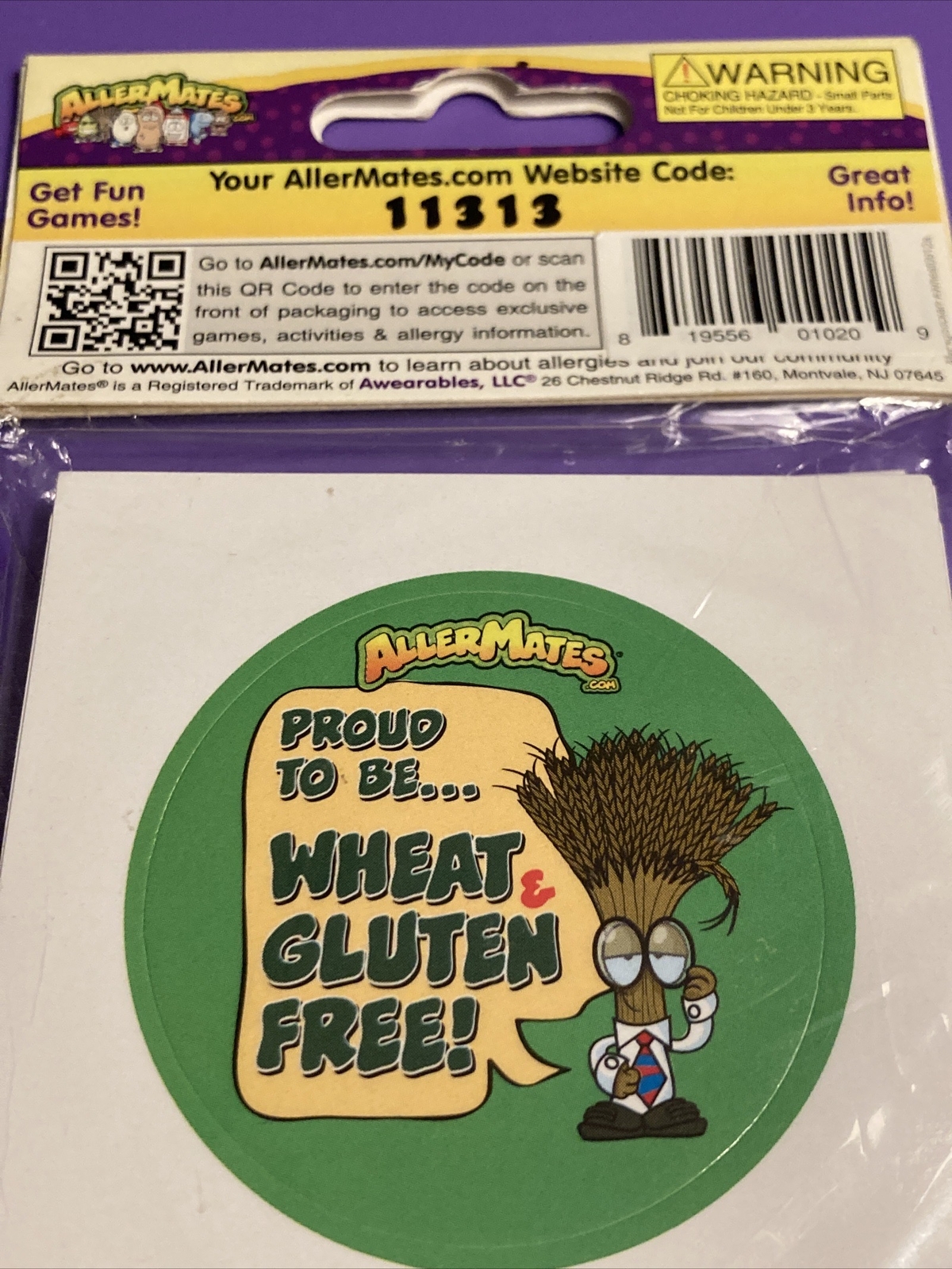 AllerMates Allergy Alert Stickers Gluten Free 24ct New Teacher Daycare Parent