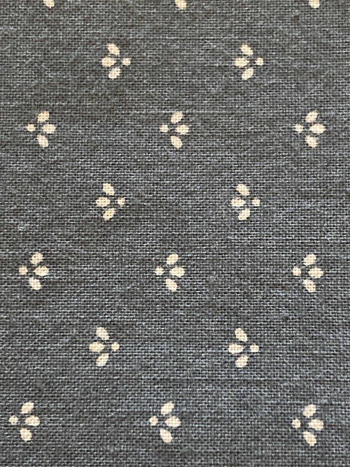Tiny White Flower on Medium Blue Vintage Cotton Fabric 1Y x 44″W