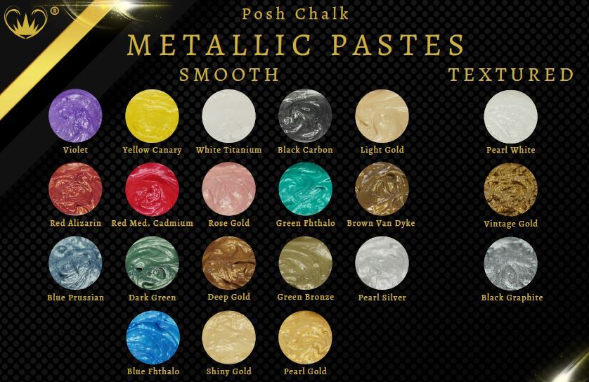 Posh Chalk Smooth Metallic Paste 110 ml – All Colors – You Choose