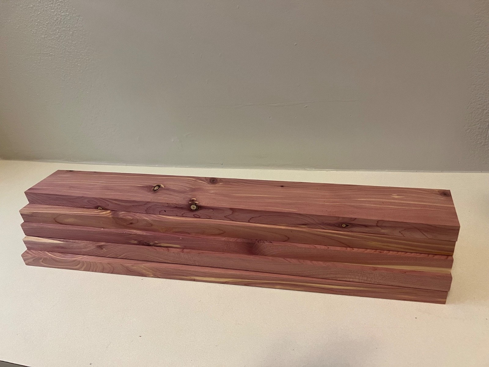 5 Piece Aromatic Eastern Red Cedar 3″ wide 24″ long 13/16” thick