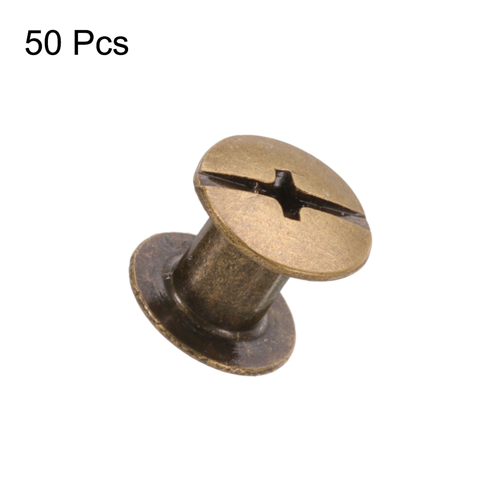 50set M5 x 8mm Chicago Screw Metal Stud Screw Rivets for Leather Bronze