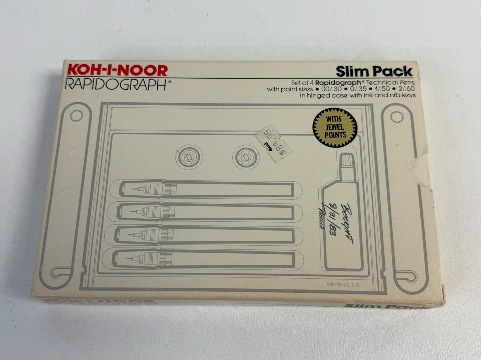 Koh-I-Noor Rapidograph Slim Pack 4 Technical Drawing Pen Set 3165-JSP-4 New