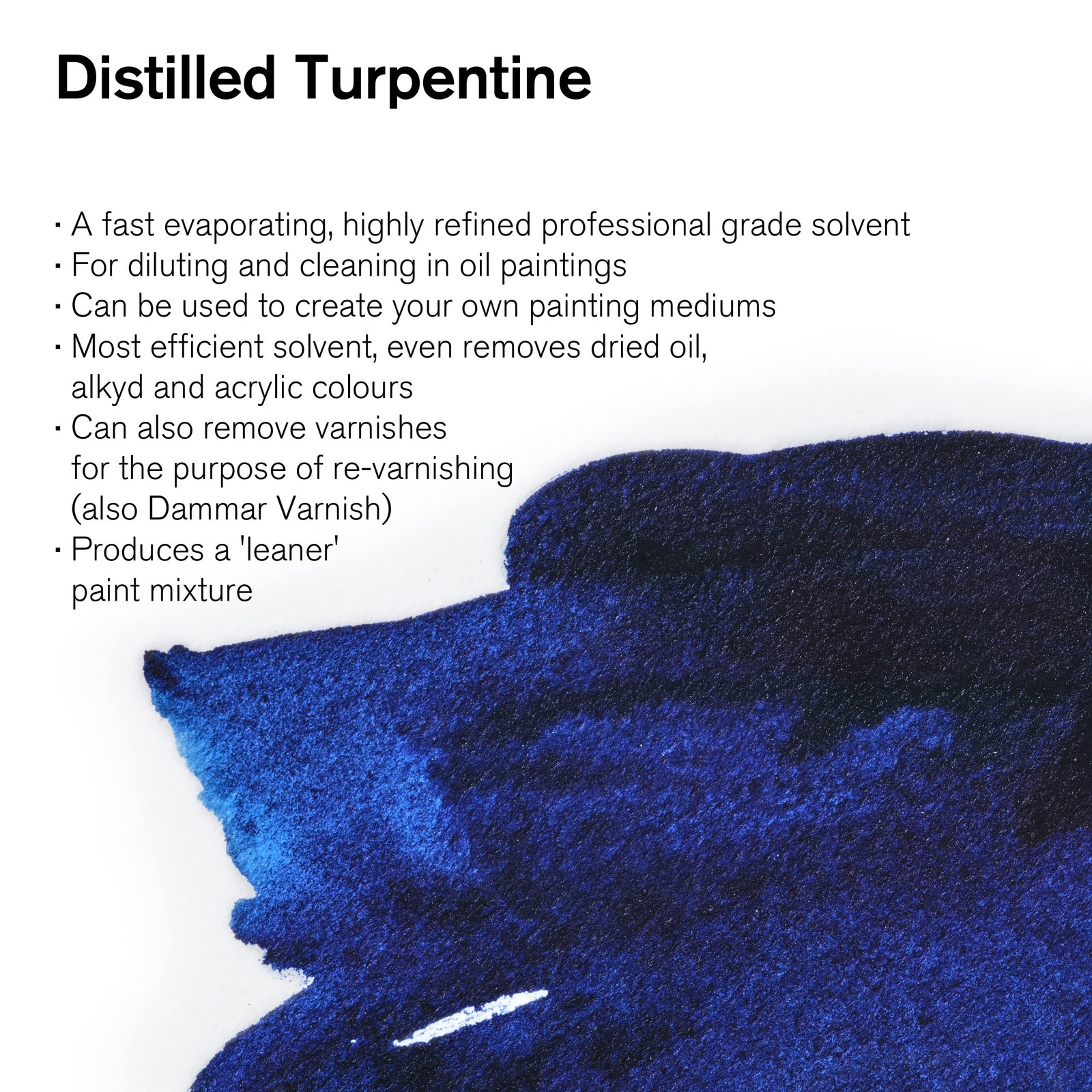 Winsor & Newton Distilled Turpentine, 1 Litre (33.8-oz) Can