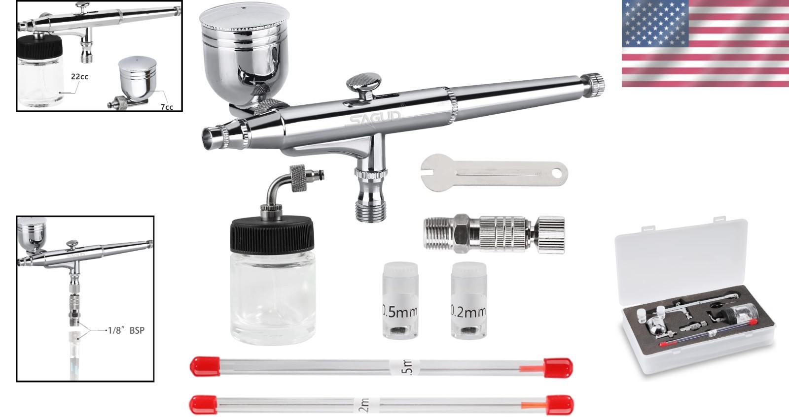 Craftsmen’s Choice: 0.3mm Airbrush Kit with Gravity Cup & 3/4 oz. Siphon System