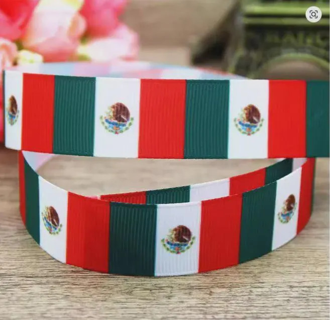 GROSGRAIN RIBBON 7/8″ Mexican Mexico designs colors printed for Hairbows Gifts