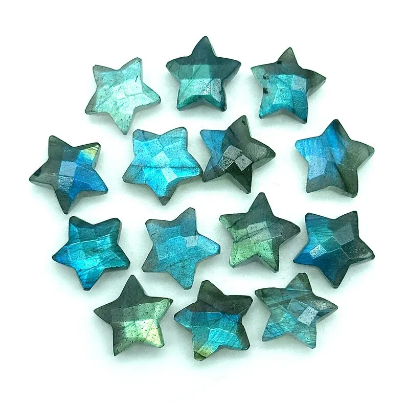 5 PCS Blue Flashy Labradorite Star Shape Beads, Labradorite Star Shape 12mm